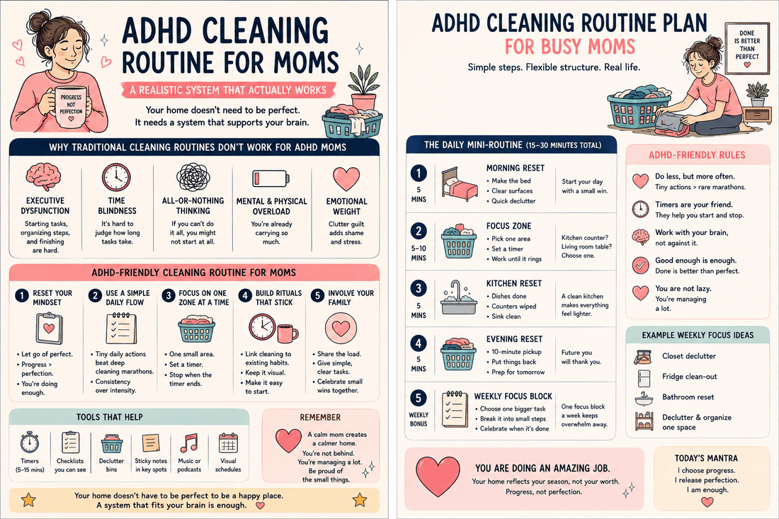 ADHD Cleaning Routine for Moms Who Feel Stuck in Clutter - Elunora Wellness