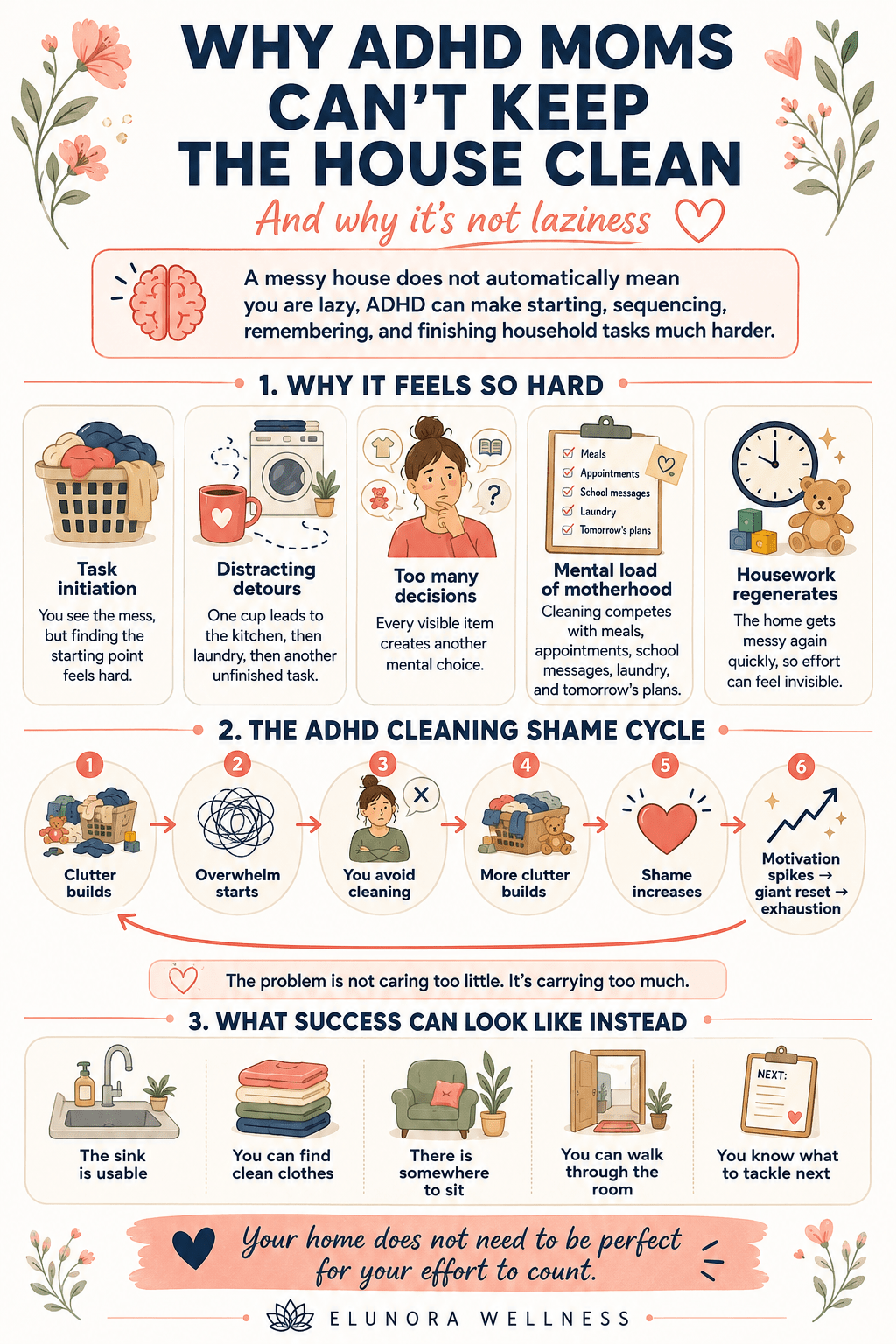 ADHD mom feeling overwhelmed by clutter and household cleaning - adhd moms.