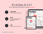 ADHD Budget Planner Google Sheets template for tracking income, bills, expenses, savings and debt