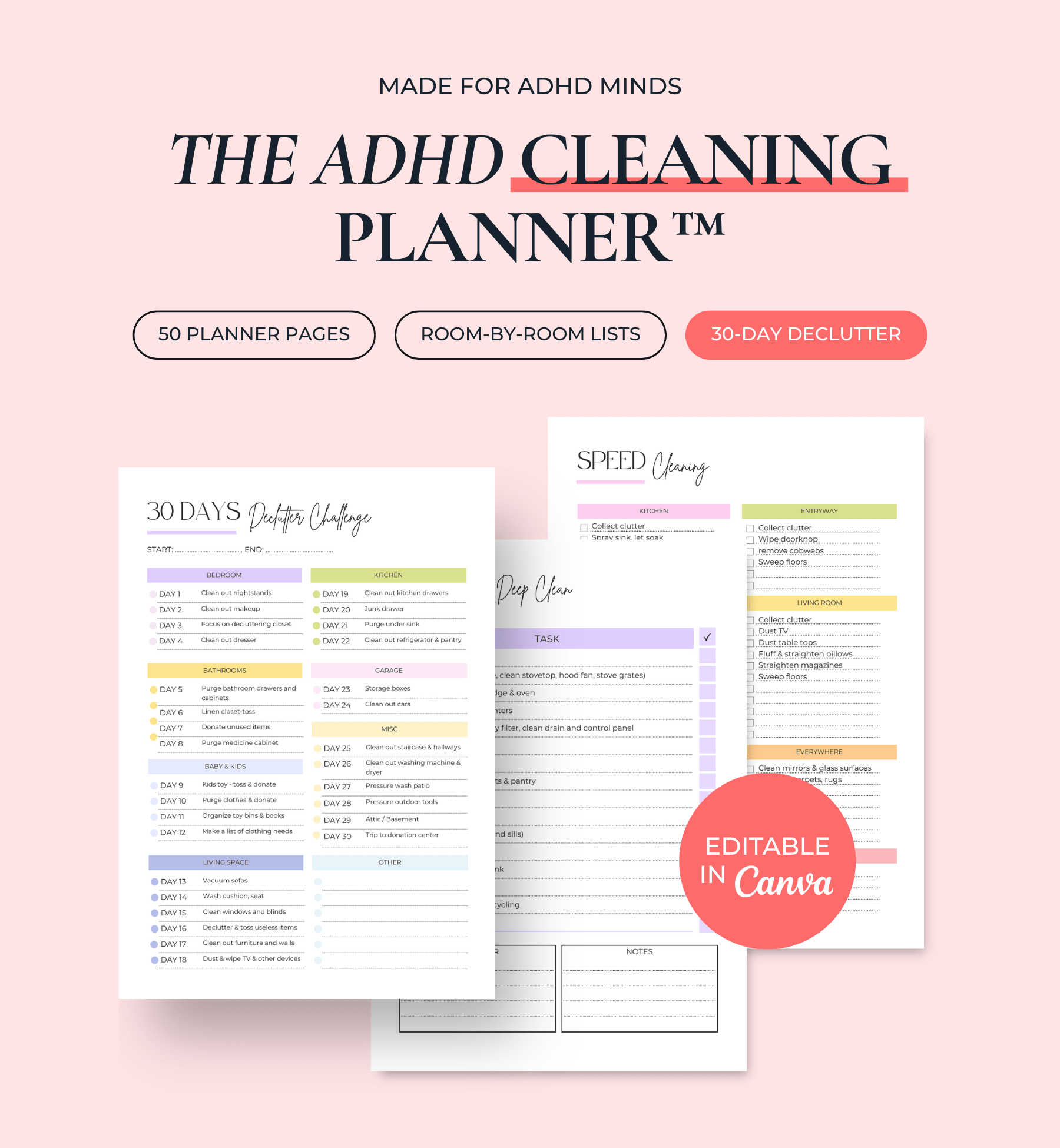 The ADHD Cleaning Planner™ - Elunora Wellness