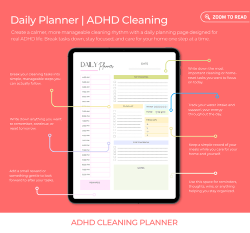 The ADHD Cleaning Planner™ - Elunora Wellness