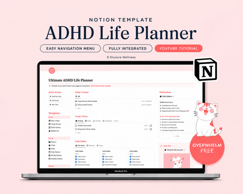 The ADHD Notion Life Planner™ - Elunora Wellness