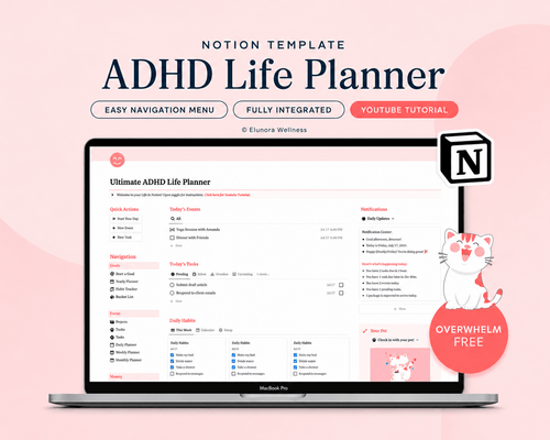 The ADHD Notion Life Planner™ - Elunora Wellness