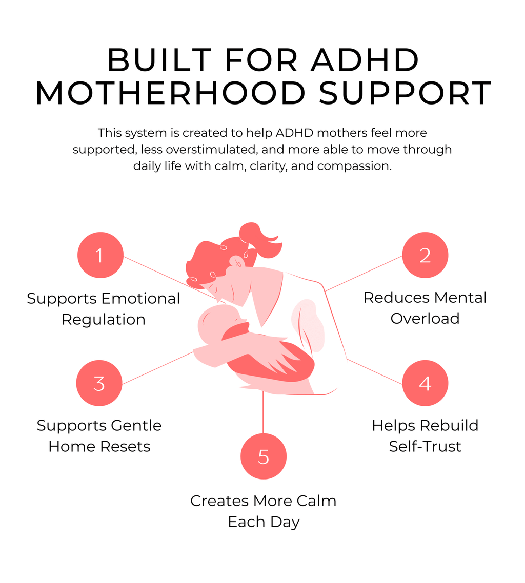 ADHD mom support system by Elunora Wellness for overwhelmed mothers